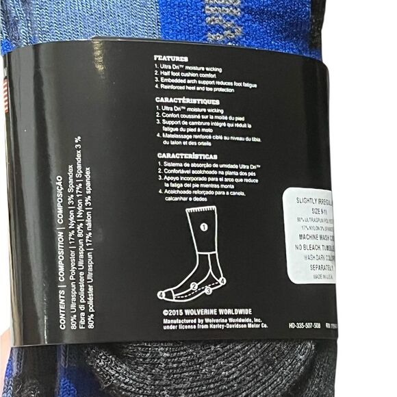 Harley-Davidson Striped Blue and Black Casual Socks - Picture 5 of 6